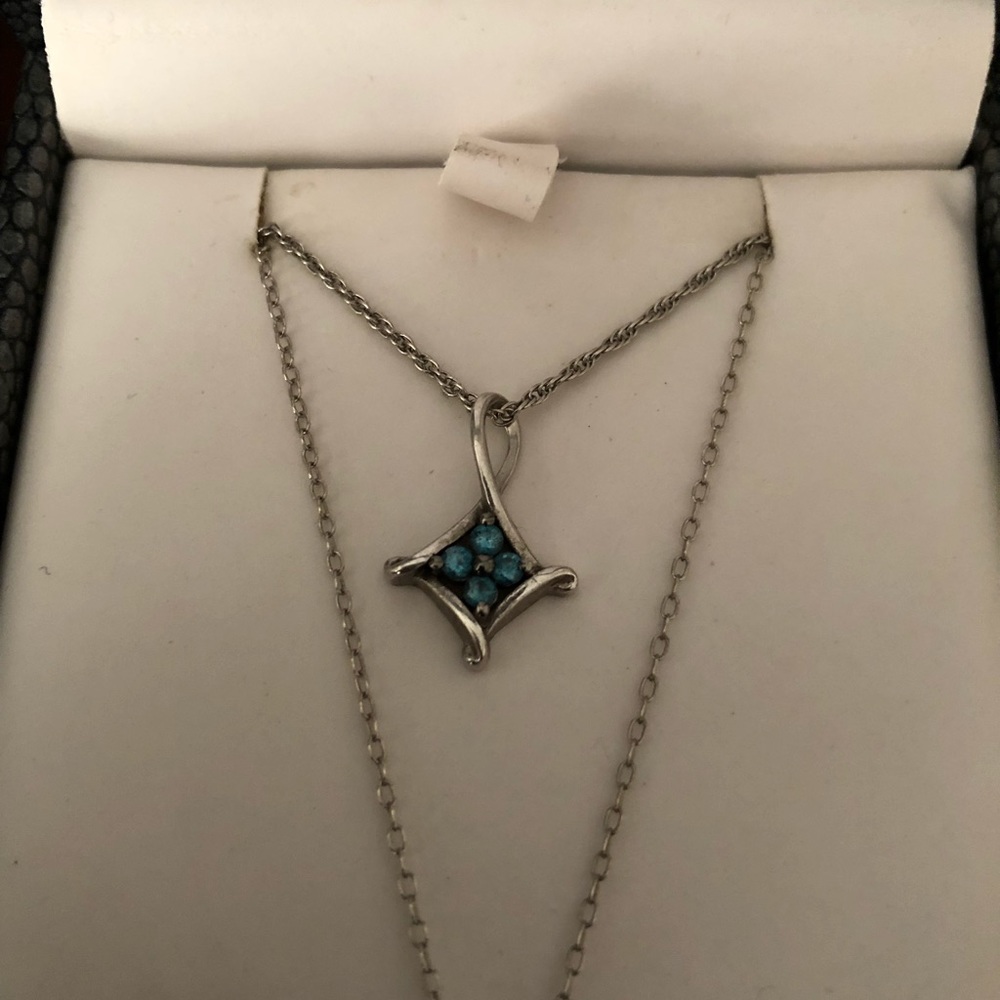Blue diamond necklace